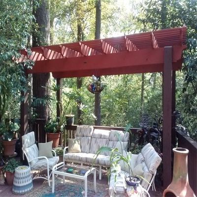 Pergola die van het koffie de Decoratieve Hout WPC Openluchttuin 5M groeven van Surfacec